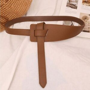 Faux Leather Tie Waist Belt For Women Vintage Knot Belt No Buckle Belt Tie